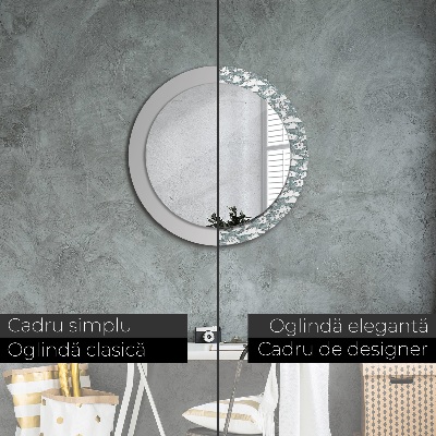 Miroir rond avec décoration Nuages