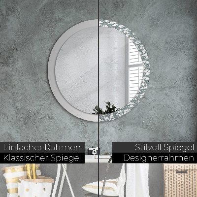 Miroir rond avec décoration Nuages