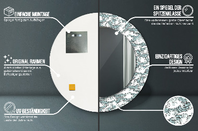 Miroir rond avec décoration Nuages