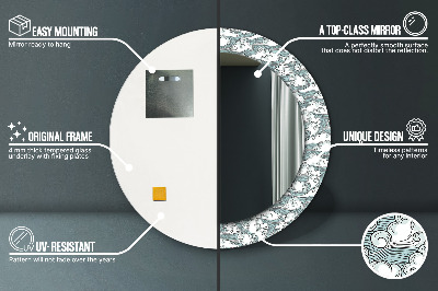 Miroir rond avec décoration Nuages