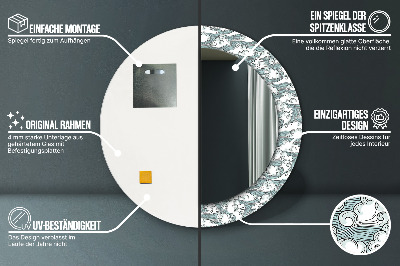 Miroir rond avec décoration Nuages
