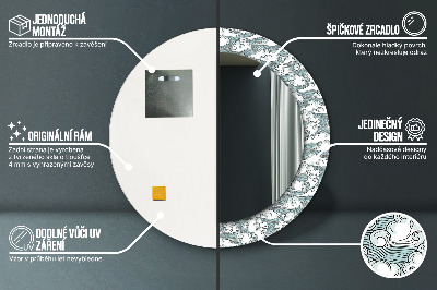 Miroir rond avec décoration Nuages