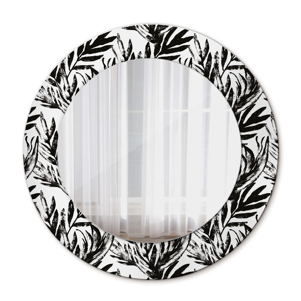 Miroir rond imprimé Monstera