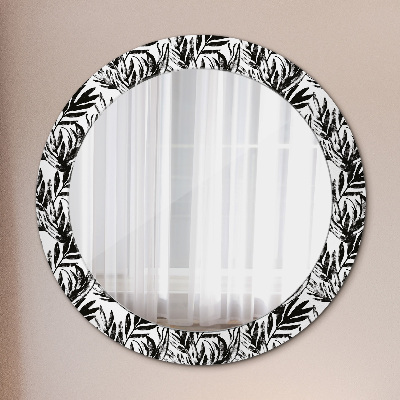 Miroir rond imprimé Monstera