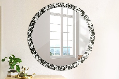 Miroir rond imprimé Monstera