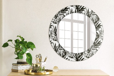 Miroir rond imprimé Monstera