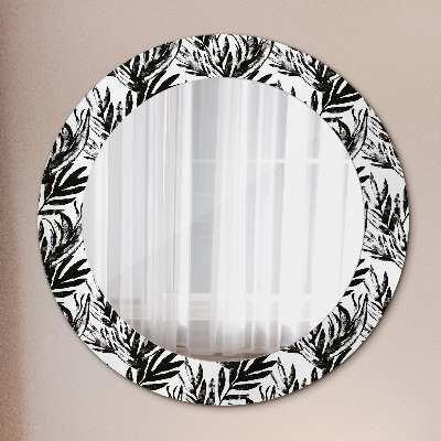 Miroir rond imprimé Monstera