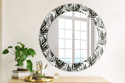 Miroir rond imprimé Monstera