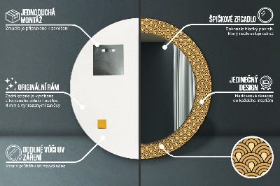 Miroir rond imprimé Déco vintage