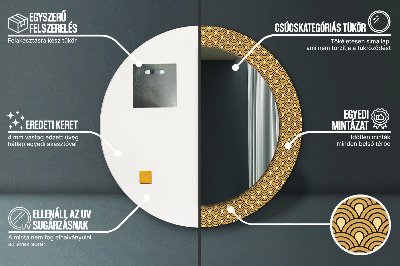 Miroir rond imprimé Déco vintage