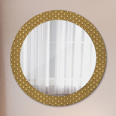 Miroir rond imprimé Déco vintage