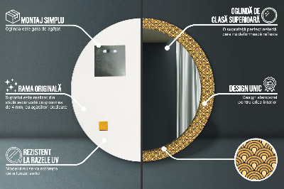 Miroir rond imprimé Déco vintage