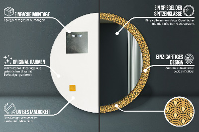 Miroir rond imprimé Déco vintage