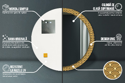 Miroir rond imprimé Déco vintage