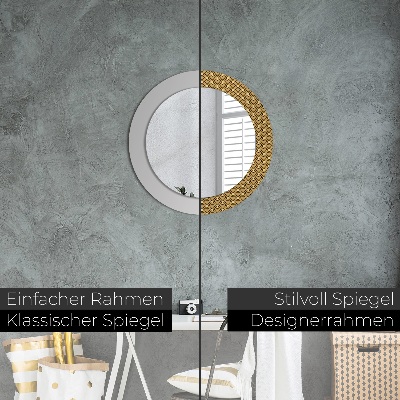 Miroir rond imprimé Déco vintage