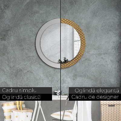Miroir rond imprimé Déco vintage