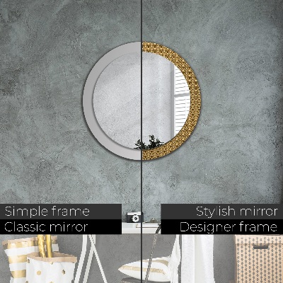 Miroir rond imprimé Déco vintage
