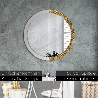 Miroir rond imprimé Déco vintage