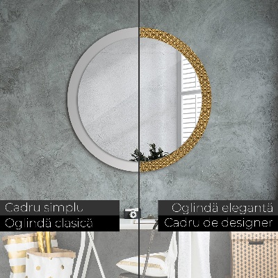 Miroir rond imprimé Déco vintage