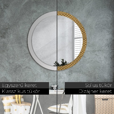 Miroir rond imprimé Déco vintage
