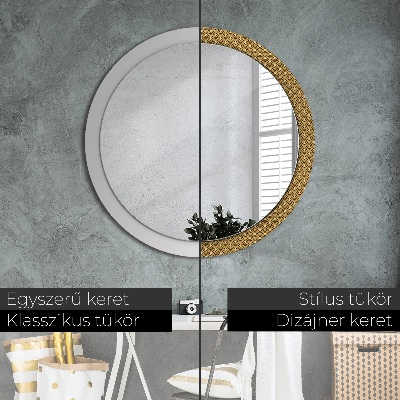 Miroir rond imprimé Déco vintage