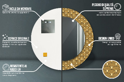 Miroir rond imprimé Déco vintage