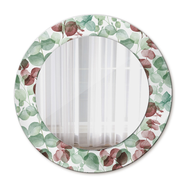Miroir rond avec décoration Eucalyptus