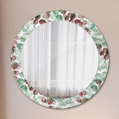 Miroir rond avec décoration Eucalyptus