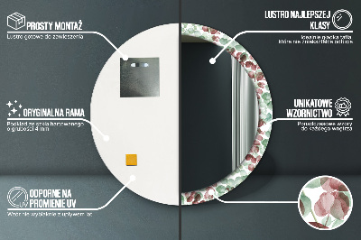 Miroir rond avec décoration Eucalyptus