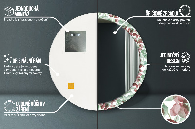 Miroir rond avec décoration Eucalyptus