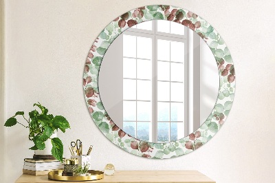 Miroir rond avec décoration Eucalyptus