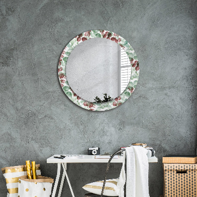 Miroir rond avec décoration Eucalyptus