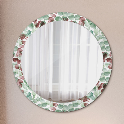 Miroir rond avec décoration Eucalyptus