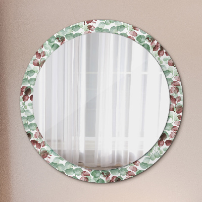 Miroir rond avec décoration Eucalyptus