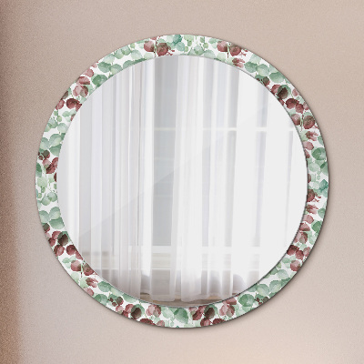 Miroir rond avec décoration Eucalyptus