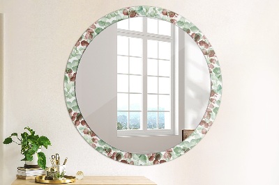 Miroir rond avec décoration Eucalyptus