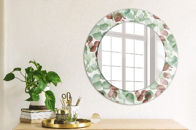 Miroir rond avec décoration Eucalyptus