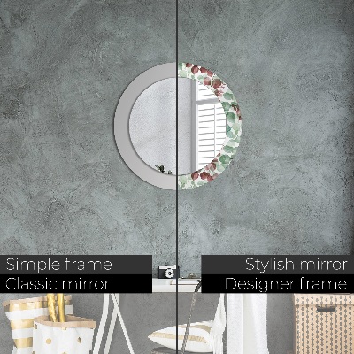 Miroir rond avec décoration Eucalyptus