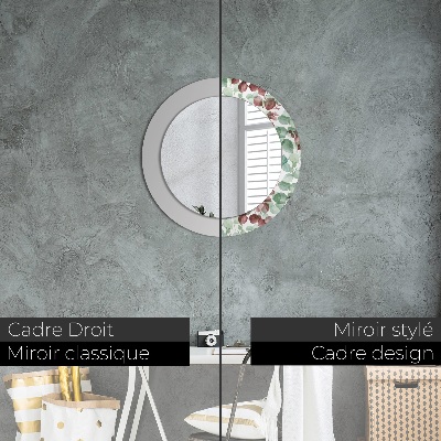 Miroir rond avec décoration Eucalyptus
