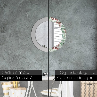 Miroir rond avec décoration Eucalyptus