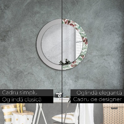Miroir rond avec décoration Eucalyptus