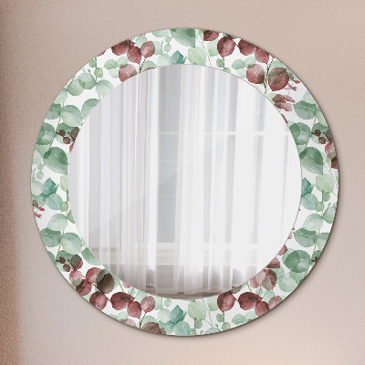 Miroir rond avec décoration Eucalyptus