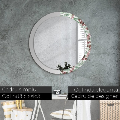 Miroir rond avec décoration Eucalyptus