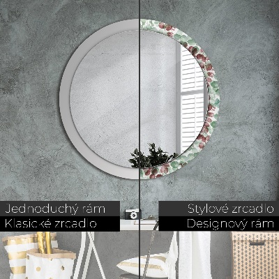 Miroir rond avec décoration Eucalyptus