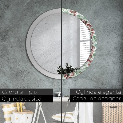 Miroir rond avec décoration Eucalyptus