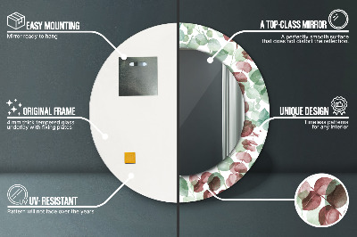 Miroir rond avec décoration Eucalyptus