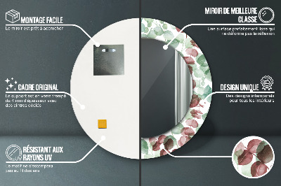 Miroir rond avec décoration Eucalyptus