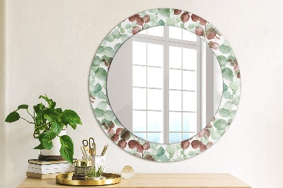 Miroir rond avec décoration Eucalyptus