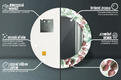 Miroir rond avec décoration Eucalyptus