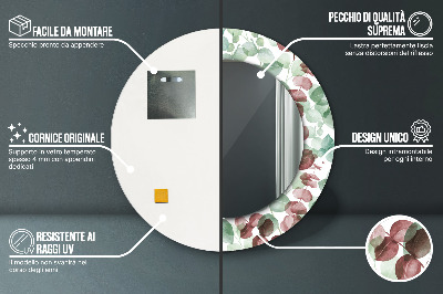 Miroir rond avec décoration Eucalyptus
